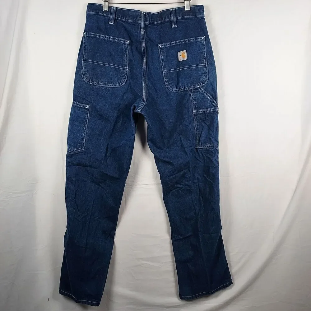 Carhartt FR Work Jeans 32x32 Flame Resistant Denim Pants CAT2 NFPA2112 Blue Deni